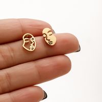 1 Pair IG Style French Style Korean Style Leaves Deer Polishing Plating 304 Stainless Steel 18K Gold Plated Ear Studs sku image 31