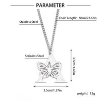 201 Stainless Steel IG Style Hip-Hop Letter Butterfly Pendant Necklace main image 2