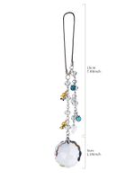 Simple Clear Heart Shaped Crystal Alloy Blue Enameled Cross Car Interior Charms sku image 2