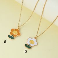 Wholesale Jewelry Cute Flower Alloy Alloy Enamel Pendant Necklace main image 1
