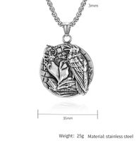 Basic Modern Style Classic Style Crow Round 304 Stainless Steel Unisex Pendant Necklace main image 2