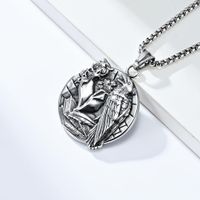 Basic Modern Style Classic Style Crow Round 304 Stainless Steel Unisex Pendant Necklace main image 4
