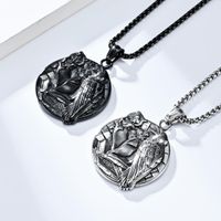 Basic Modern Style Classic Style Crow Round 304 Stainless Steel Unisex Pendant Necklace main image 5