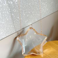 Women's Small Arylic Solid Color Classic Style Streetwear Transparent Pentagram Lock Clasp Evening Bag main image 2