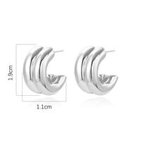 1 Pair Simple Style Commute C Shape Semicircle Plating Copper Brass White Gold Plated Gold Plated Earrings sku image 2