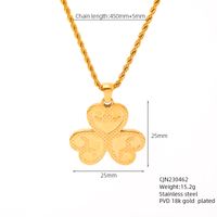 304 Stainless Steel 18K Gold Plated Basic Modern Style Classic Style Sun Solid Color Dollar Pendant Necklace sku image 3