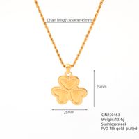 304 Stainless Steel 18K Gold Plated Basic Modern Style Classic Style Sun Solid Color Dollar Pendant Necklace sku image 4