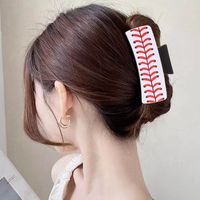 Women's Casual Preppy Style Simple Style Color Block Pu Leather Hair Claws main image 2