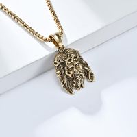 Basic Modern Style Classic Style Human 304 Stainless Steel 18K Gold Plated Men's Pendant Necklace main image 3