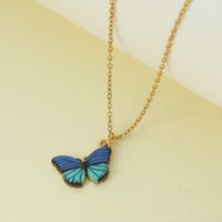 Wholesale Jewelry Elegant Cute Butterfly Alloy Pendant Necklace sku image 3