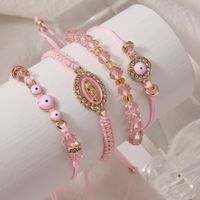 Bohemian Sweet Eye Alloy Seed Bead Inlay Zircon 18K Gold Plated Women's Bracelets sku image 2