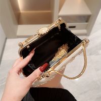 Women's Small Polyester Solid Color Elegant Beading Lock Clasp Evening Bag main image 3
