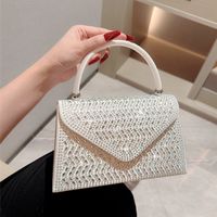 Women's Small Polyester Solid Color Elegant Classic Style Rhinestone Flip Cover Evening Bag main image 3