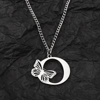 201 Stainless Steel IG Style Hip-Hop Letter Butterfly Pendant Necklace sku image 15