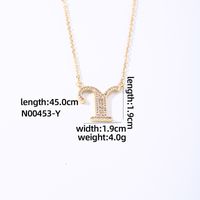 Wholesale Elegant Shiny Letter 304 Stainless Steel Copper Three-dimensional Inlay K Gold Plated Zircon Pendant Necklace sku image 21