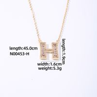 Wholesale Elegant Shiny Letter 304 Stainless Steel Copper Three-dimensional Inlay K Gold Plated Zircon Pendant Necklace sku image 6