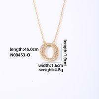 Wholesale Elegant Shiny Letter 304 Stainless Steel Copper Three-dimensional Inlay K Gold Plated Zircon Pendant Necklace sku image 11