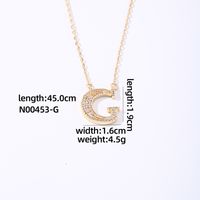 Wholesale Elegant Shiny Letter 304 Stainless Steel Copper Three-dimensional Inlay K Gold Plated Zircon Pendant Necklace sku image 5