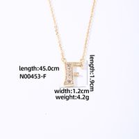 Wholesale Elegant Shiny Letter 304 Stainless Steel Copper Three-dimensional Inlay K Gold Plated Zircon Pendant Necklace sku image 4