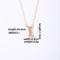 Wholesale Elegant Shiny Letter 304 Stainless Steel Copper Three-dimensional Inlay K Gold Plated Zircon Pendant Necklace sku image 7