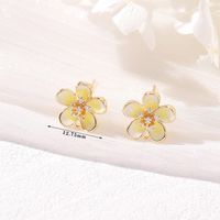 1 Pair Simple Style Flower Inlay Copper Rhinestones Ear Studs sku image 3