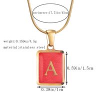304 Stainless Steel Basic Modern Style Classic Style Enamel Geometric Letter Pendant Necklace main image 2