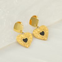 1 Pair Basic Modern Style Classic Style Heart Shape Plating 304 Stainless Steel 18K Gold Plated Drop Earrings main image 7