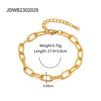 304 Stainless Steel 18K Gold Plated Simple Style Classic Style Plating Solid Color Bracelets sku image 1