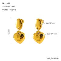 1 Pair Basic Modern Style Classic Style Heart Shape Plating 304 Stainless Steel 18K Gold Plated Drop Earrings sku image 3