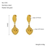 1 Pair Basic Modern Style Classic Style Heart Shape Plating 304 Stainless Steel 18K Gold Plated Drop Earrings sku image 5