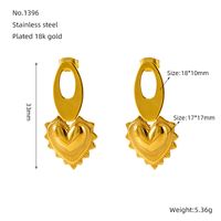 1 Pair Basic Modern Style Classic Style Heart Shape Plating 304 Stainless Steel 18K Gold Plated Drop Earrings sku image 6