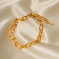 304 Stainless Steel 18K Gold Plated Simple Style Classic Style Plating Solid Color Bracelets main image 2