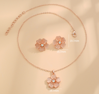 Copper Lady Sweet Plating Inlay Flower Resin Jewelry Set main image 2