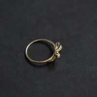 Wholesale Simple Style Classic Style Bow Knot Copper Plating Inlay Gold Plated Rhinestones Rings main image 4