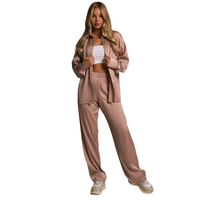 Spot Goods 2024 Spring And Autumn Long-Sleeved Shirt European And American Suit Women's Loose Temperament Elegant Trousers Solid Color Women's Two-Piece Suit main image 3