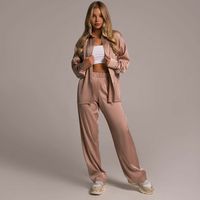 Spot Goods 2024 Spring And Autumn Long-Sleeved Shirt European And American Suit Women's Loose Temperament Elegant Trousers Solid Color Women's Two-Piece Suit main image 4