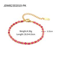 304 Stainless Steel 18K Gold Plated Simple Style Beaded Color Block Bracelets sku image 1