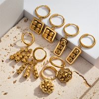 1 Pair Casual Sweet Commute Geometric Plating 304 Stainless Steel 18K Gold Plated Drop Earrings main image 1