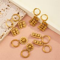 1 Pair Casual Sweet Commute Geometric Plating 304 Stainless Steel 18K Gold Plated Drop Earrings main image 3