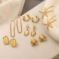 1 Pair Elegant Streetwear Heart Shape Plating Copper Gold Plated Hoop Earrings main image 1