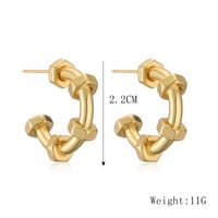 1 Paar Elegant Strassenmode Herzform Überzug Kupfer Vergoldet Reif Ohrringe sku image 5