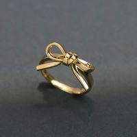 Sterling Silver Gold Plated Elegant Plating Bow Knot Rings main image 1