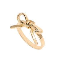 Sterling Silver Gold Plated Elegant Plating Bow Knot Rings main image 4