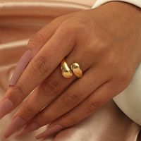 Copper Gold Plated Lady Plating Geometric Open Rings main image 4