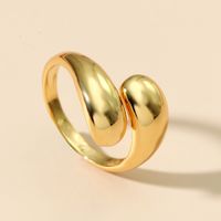Kupfer Vergoldet Dame Überzug Geometrisch Offener Ring main image 1