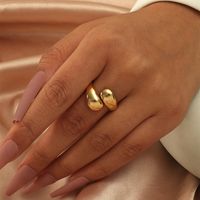 Copper Gold Plated Lady Plating Geometric Open Rings sku image 10