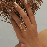Kupfer Vergoldet Dame Überzug Geometrisch Offener Ring sku image 9