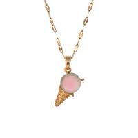 304 Stainless Steel Copper Casual Simple Style Ice Cream Pendant Necklace main image 5