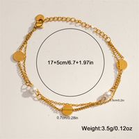 304 Stainless Steel 18K Gold Plated Casual Simple Style Commute Plating Hollow Out Inlay Cross Heart Shape Artificial Pearls Rhinestones Bracelets sku image 1