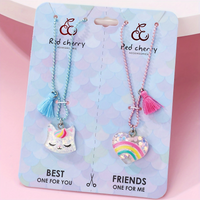 Cute Sweet Rainbow Cat Arylic Copper Wholesale Pendant Necklace main image 4